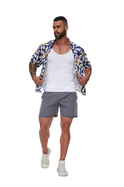 Compression Shirts Men Tummy Control Shapewear Compression Shirt Flat Belly Abdomen Slim Vest Waist Trainer Fitness Workout