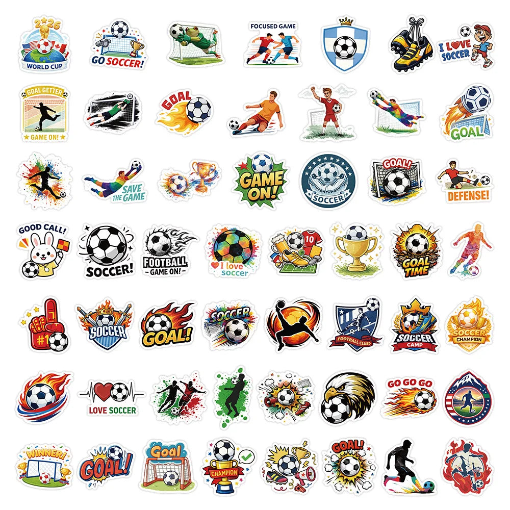 50 Waterproof World Football Stickers