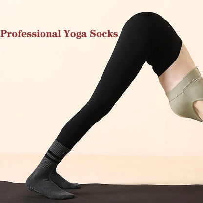 New High Quality Bandage Yoga Socks Anti-Slip Quick-Dry Damping Pilates Ballet Socks Good Grip For Women Cotton Fitness Socks