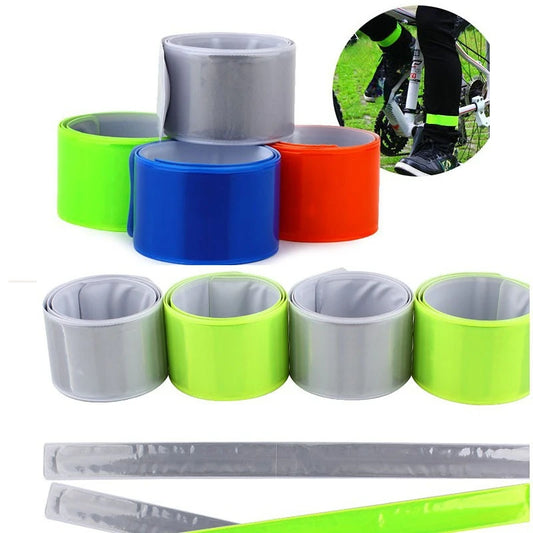 2pcs 40cm reflective slap bands for running, cycling, and safety visibility