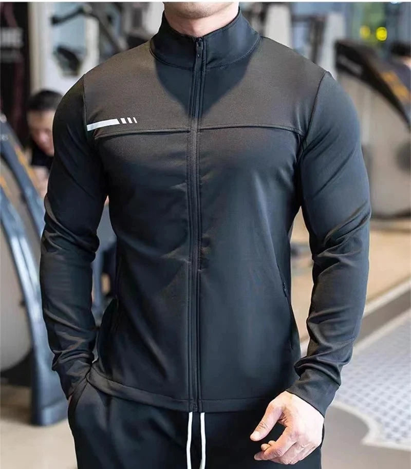 Stand Collar Zipper Sport Jacket