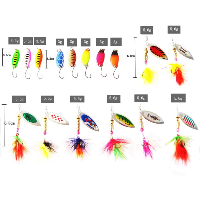 Metal Spoon Spinner Lure Set