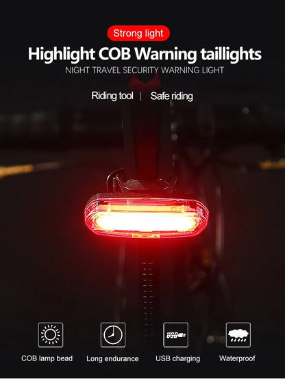 Bicycle Bike Rear Light USB Rechargeable