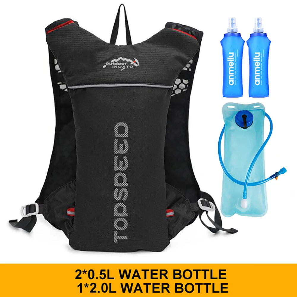5L ultralight hydration running vest with 500ml bottle for trail and marathon
