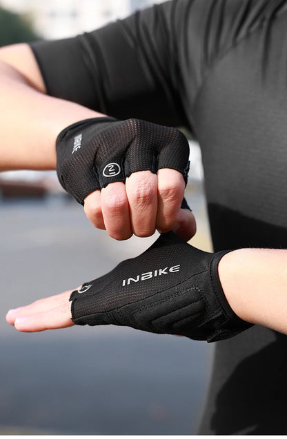 INBIKE half-finger cycling gloves with shock absorption and breathable design