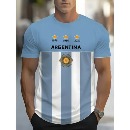 Argentina 3D Flag Jersey T-Shirt