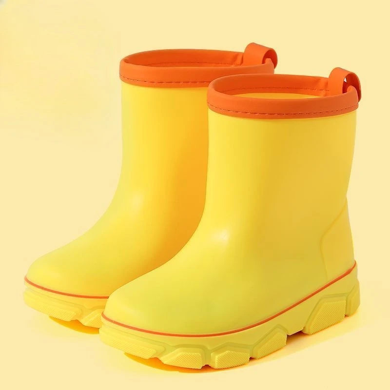 Girls Waterproof Fleece Rain Boots