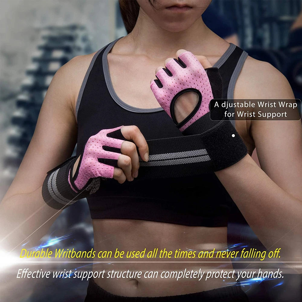 Weightlifting gloves with wrist support for gym, training, and crossfit