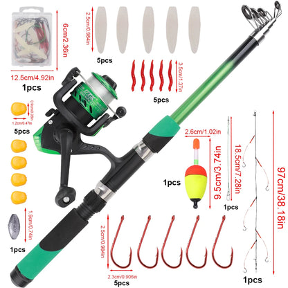 Telescopic Spinning Rod Combo Set