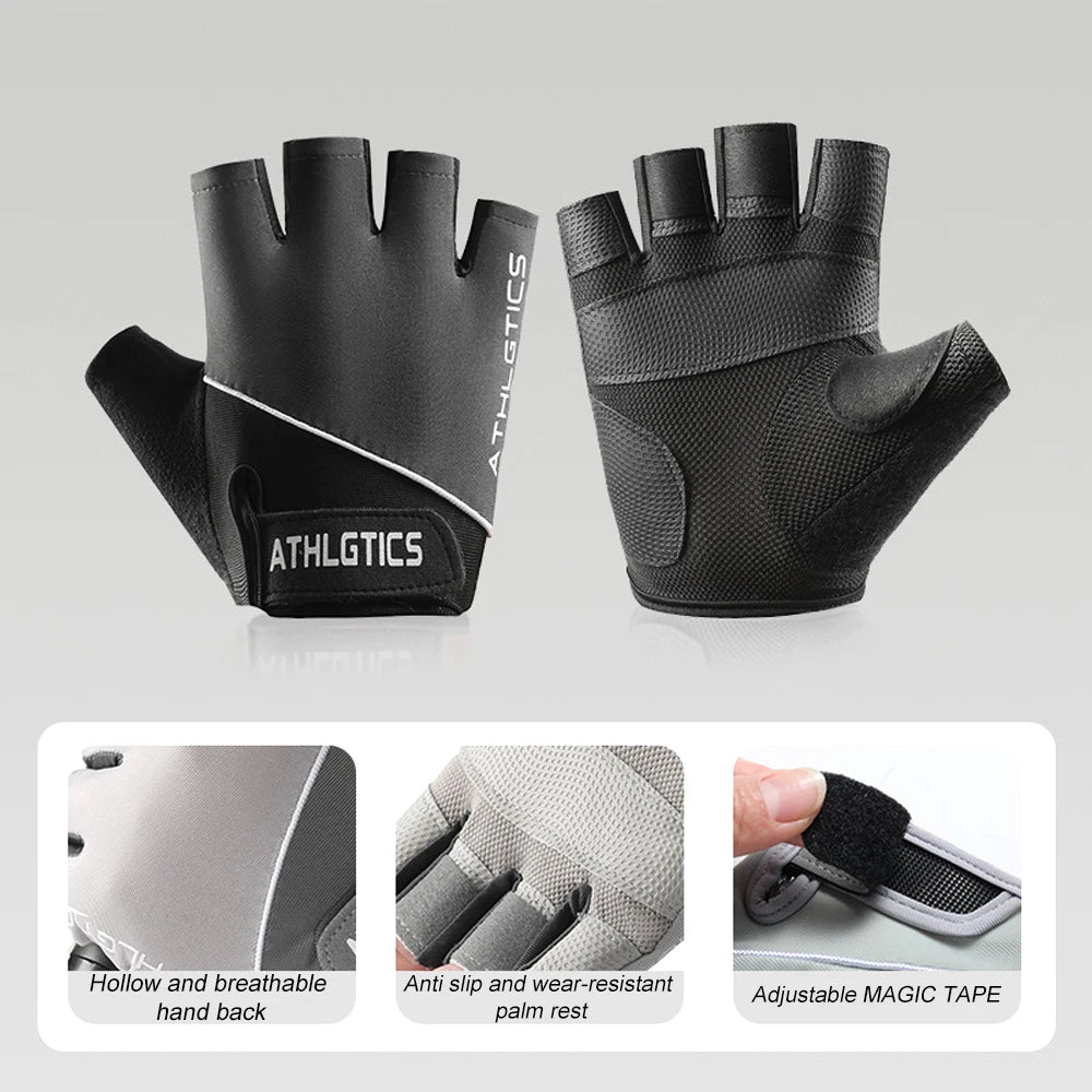 Breathable fingerless training gloves for cycling, gym, and weightlifting