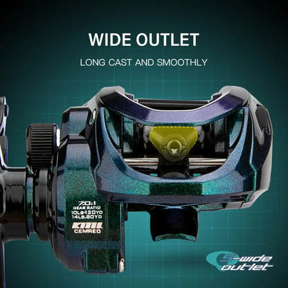 CEMREO Bait Casting Fishing Reel 7kg Drag Magnetic Brake System 7.0:1 Small Body Reel Fishing Tackle Bass Trout Carp Fishing RS