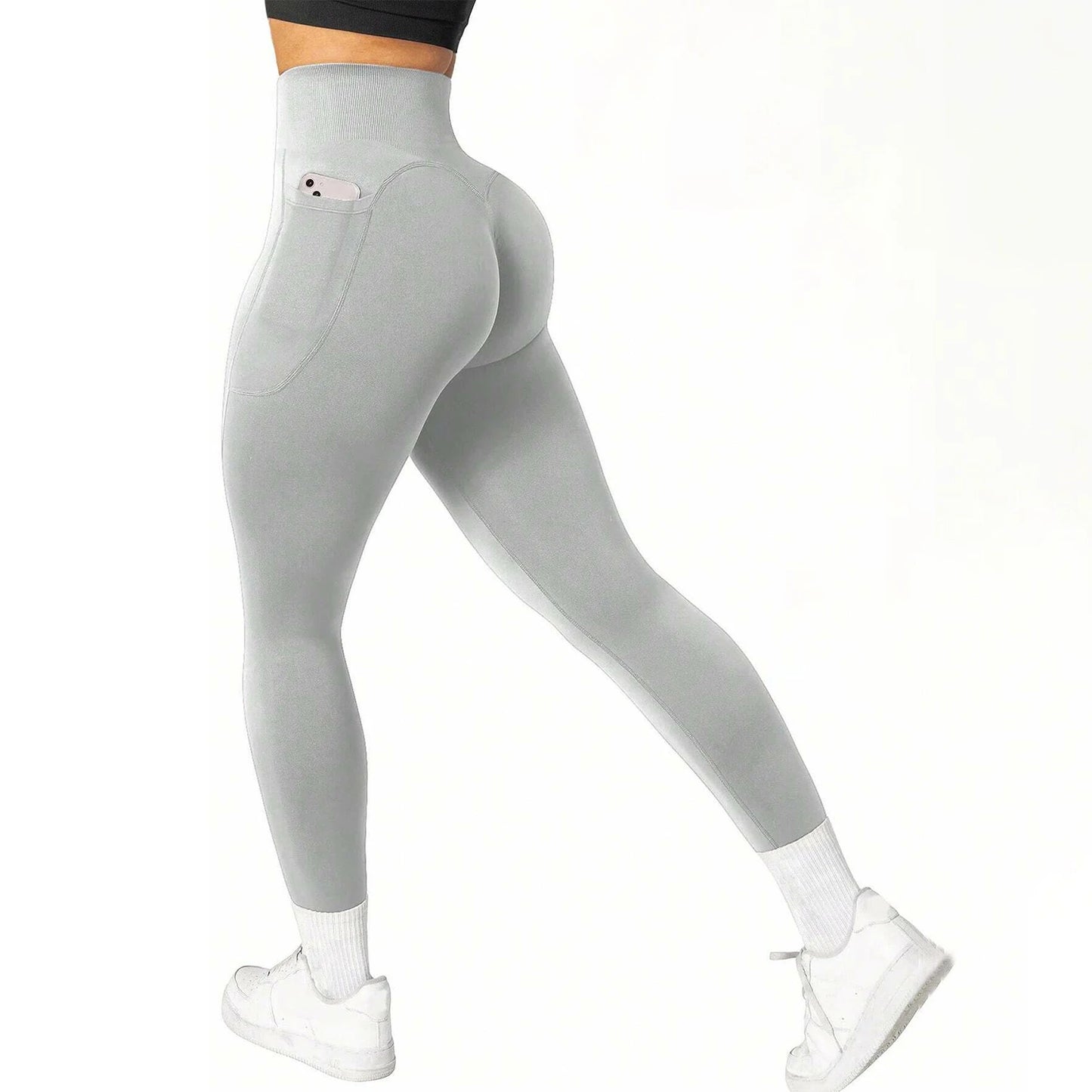High-Waisted Seamless Yoga Pants –  Gym Leggings with Pockets