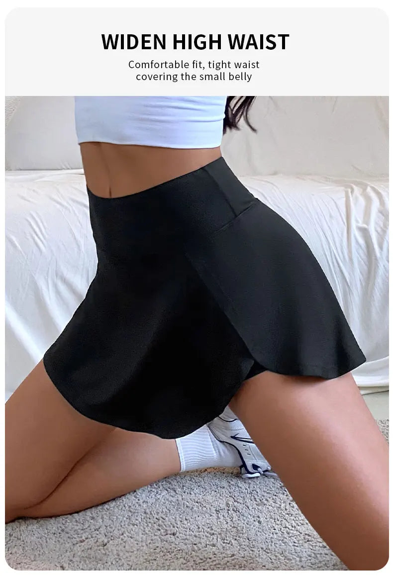 Women High Waist  Yoga Fitness Skirt