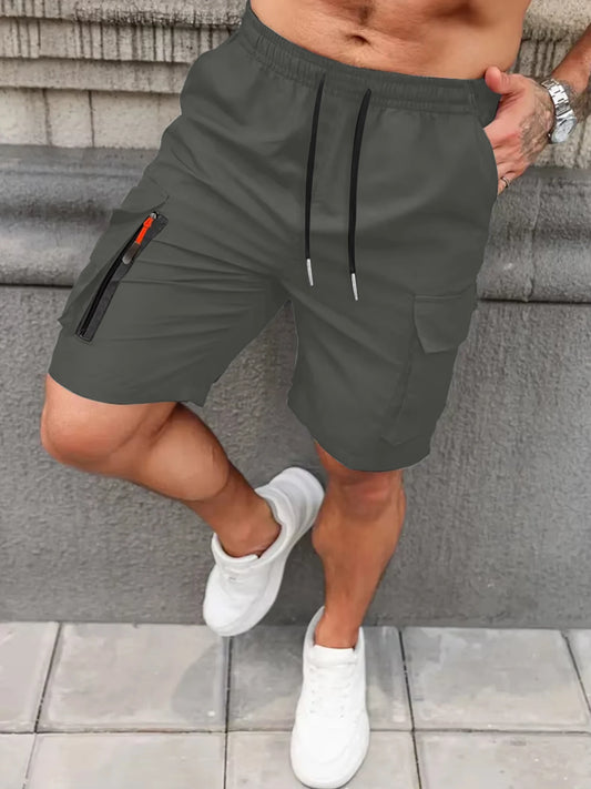 Casual Polyester Shorts with Drawstring