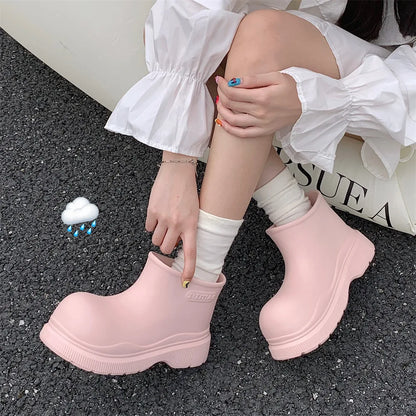 Thick Bottom Ankle Rain Boots