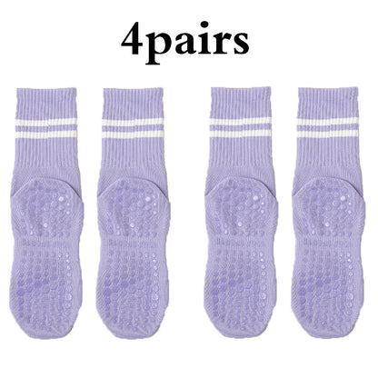 4 Pairs Non-Slip Pilates & Yoga Socks for Women