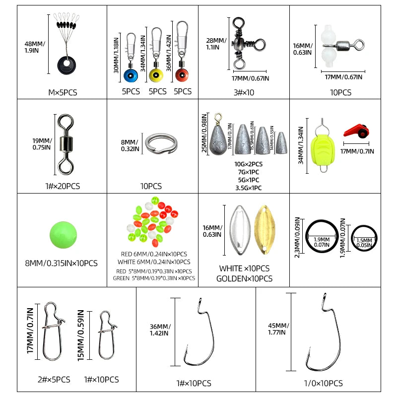 183pc Fishing Accessories Storage Set