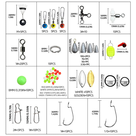 183pc Fishing Accessories Storage Set