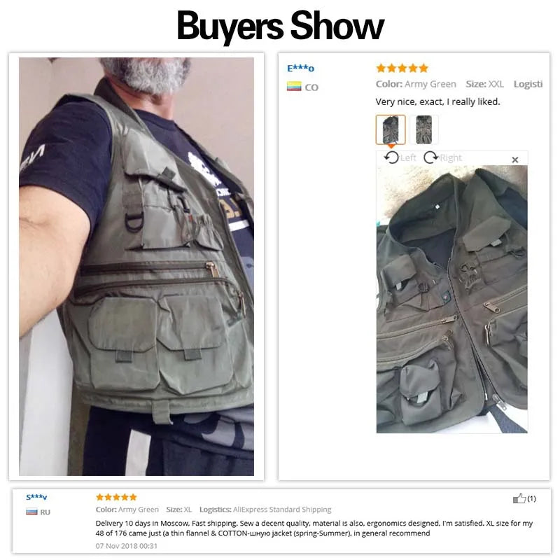 Quick-Dry Multi-Pocket Fishing Vest
