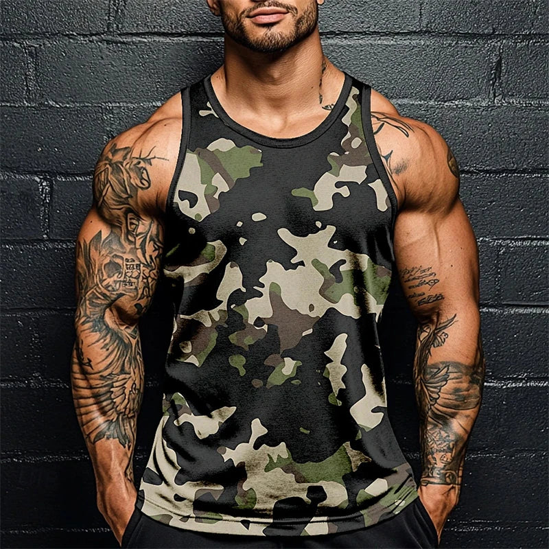 3D Camouflage Athletic Tank Top