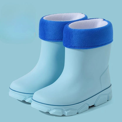 Girls Waterproof Fleece Rain Boots