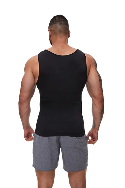 Compression Shirts Men Tummy Control Shapewear Compression Shirt Flat Belly Abdomen Slim Vest Waist Trainer Fitness Workout