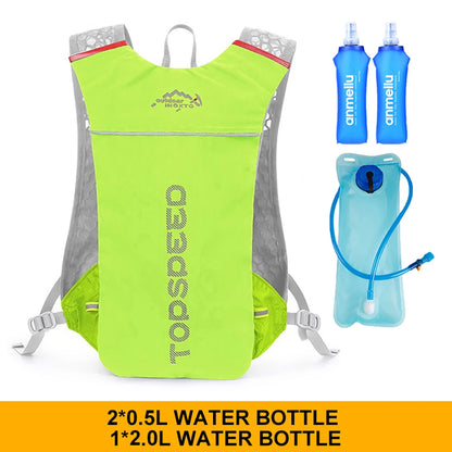 5L ultralight hydration running vest with 500ml bottle for trail and marathon