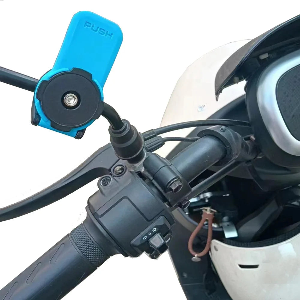 Anti-shake bike phone holder with shock absorber and self-lock mount