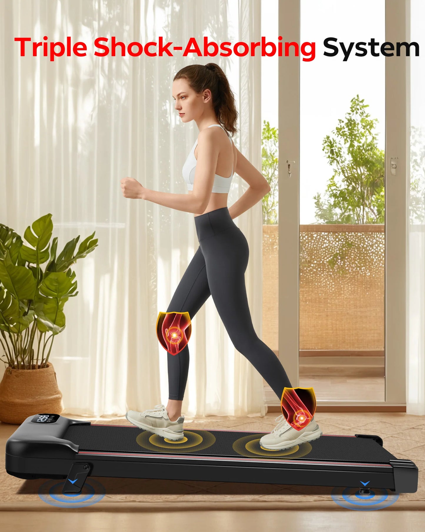 Treadmill with incline, app, and remote control