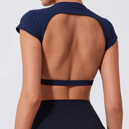 Quick-Dry Backless Yoga Crop Top