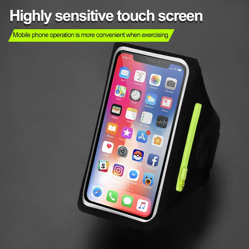 Running phone armband and wrist sleeve for sports and workouts