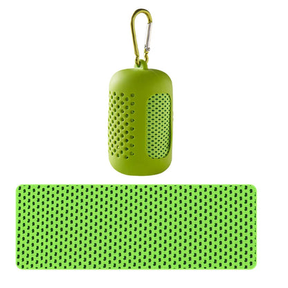 Portable silicone-wrapped cooling towel for sports, fitness, and beach use