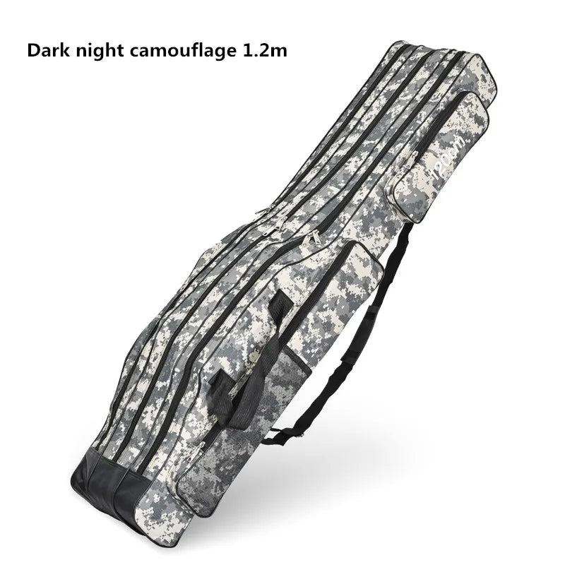 Foldable Three-Layer Fishing Rod Bag