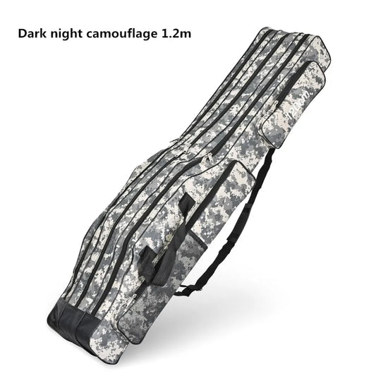 Foldable Three-Layer Fishing Rod Bag