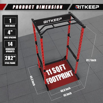 Strength Training Squat Rack with Multi-Grip Pull-Up Bar
