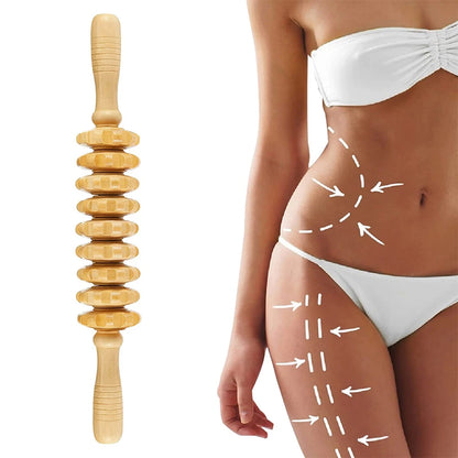 Wooden Massage Roller Stick Lymphatic Drainage & Anti-Cellulite Tool