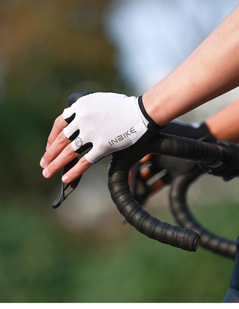 INBIKE half-finger cycling gloves with shock absorption and breathable design