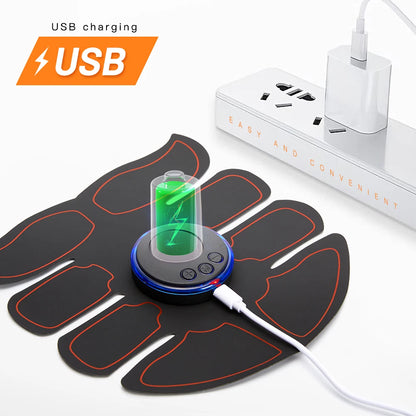 Wireless Abdominal Trainer Body Slimming Massager Fitness Trainer for The Muscles Exercise USB Charging Household Men Women