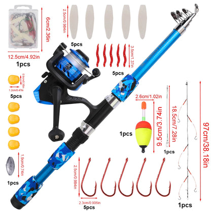 Telescopic Spinning Rod Combo Set
