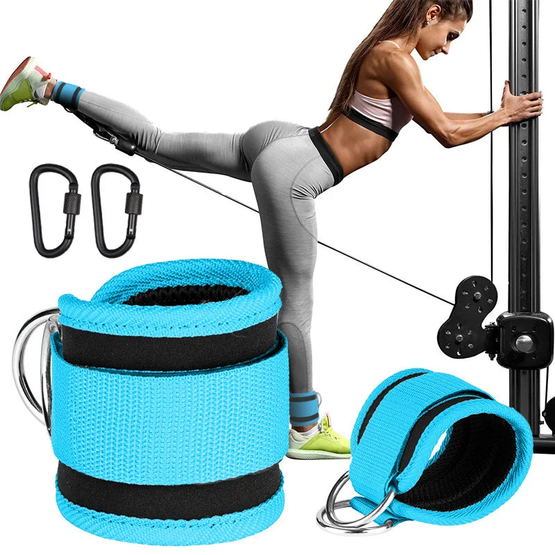 TPE resistance bands with ankle straps for leg strength and gym workouts