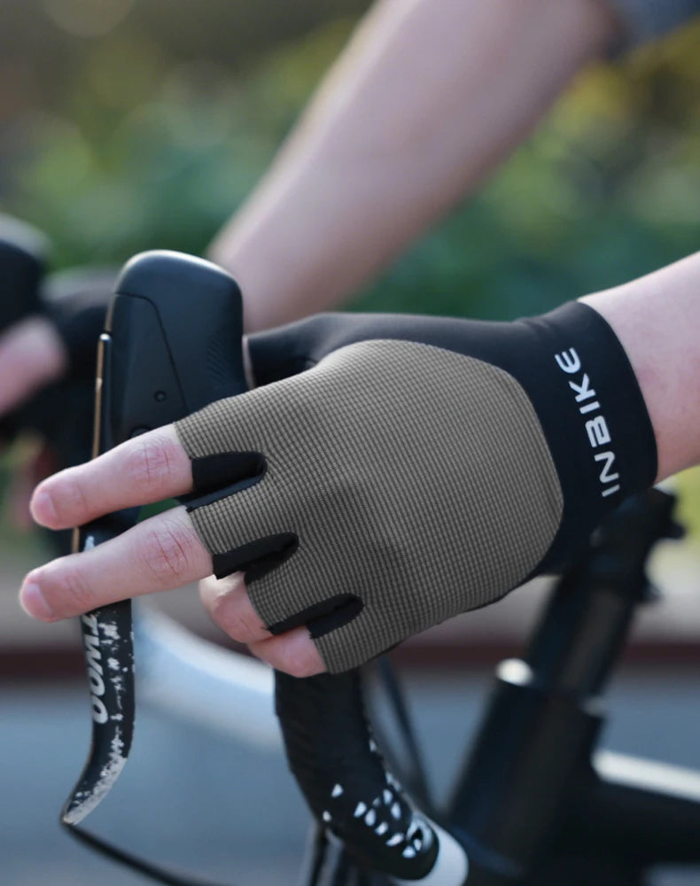 INBIKE half-finger cycling gloves with shock absorption and breathable design