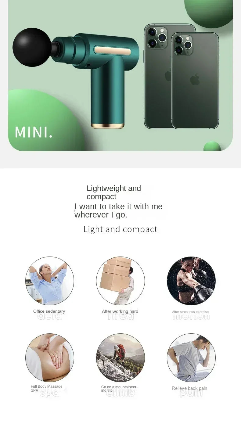 USB mini massage gun for muscle relaxation and recovery