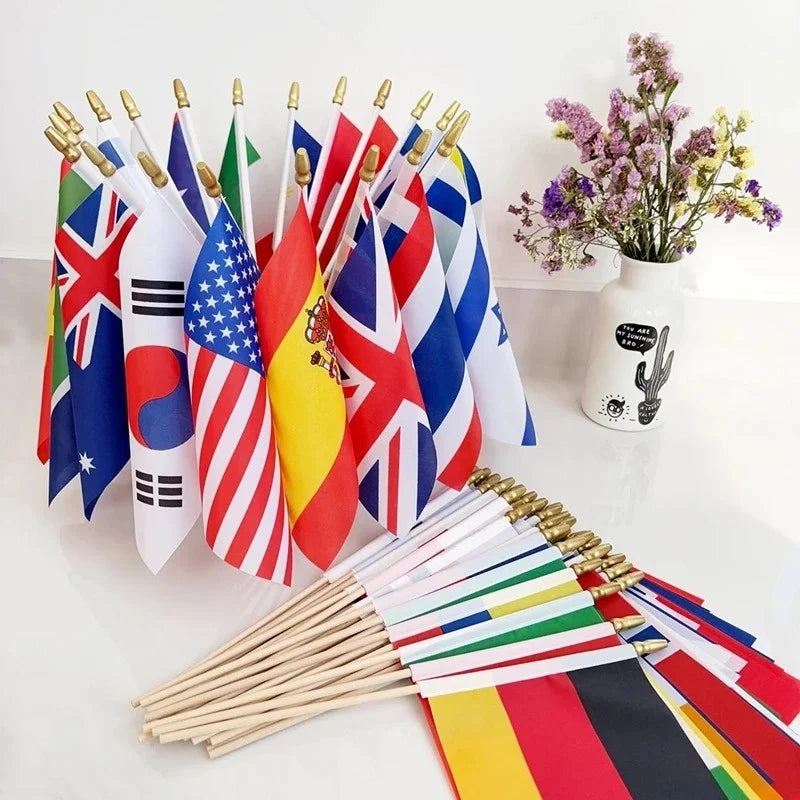 32 Countries Mini Hand Flags