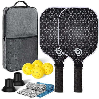 Pickleball Paddles Set-Graphite Carbon Fiber  Lightweight Racquets Set