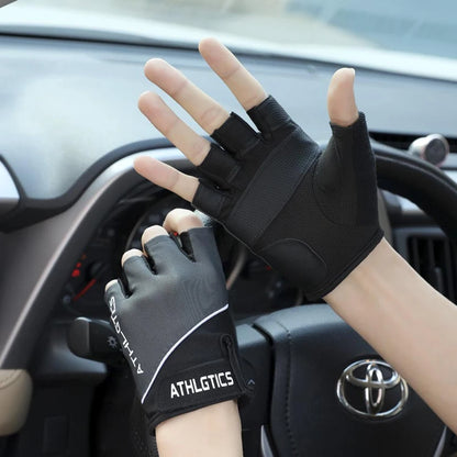 Breathable fingerless training gloves for cycling, gym, and weightlifting