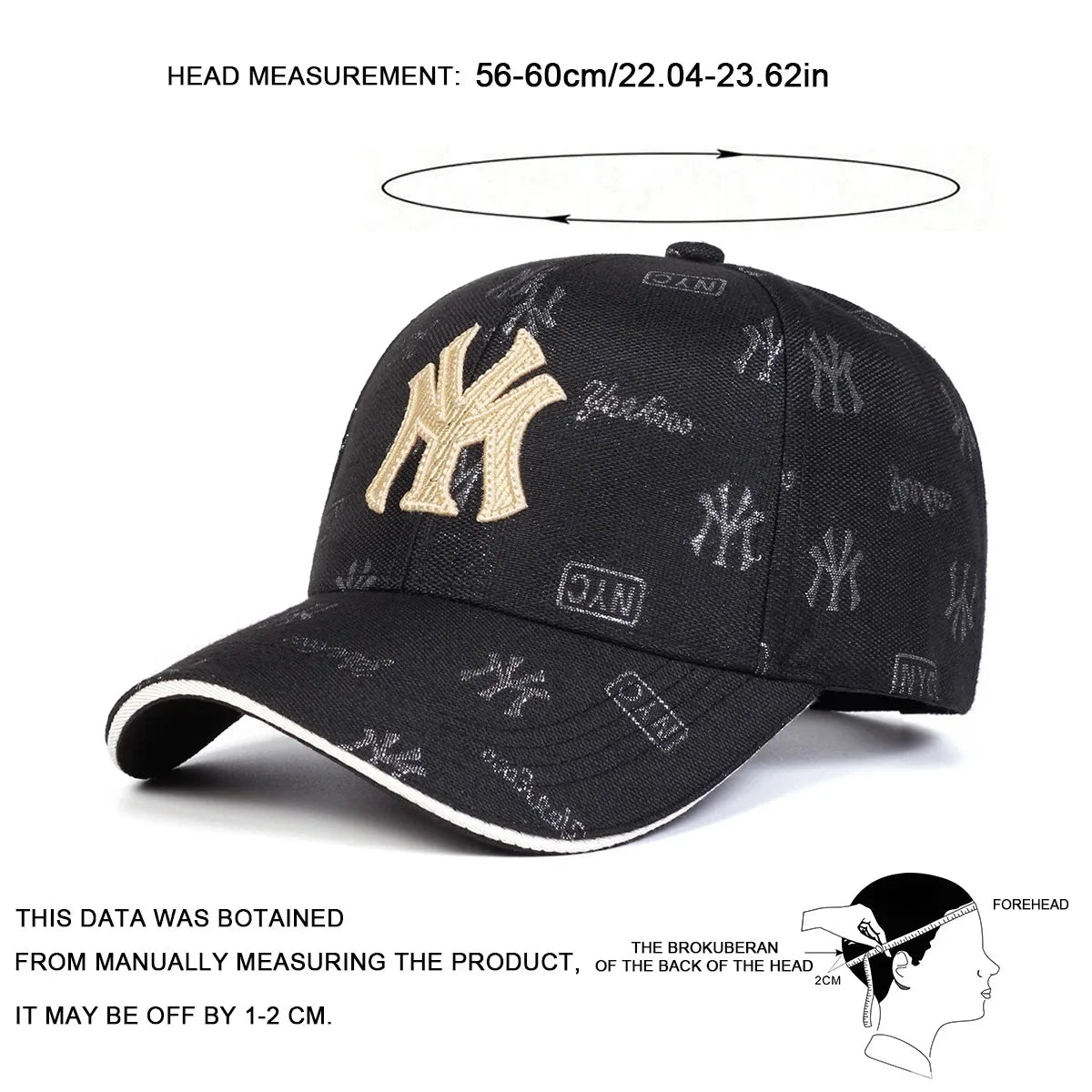 MY Letter Embroidered Baseball Cap