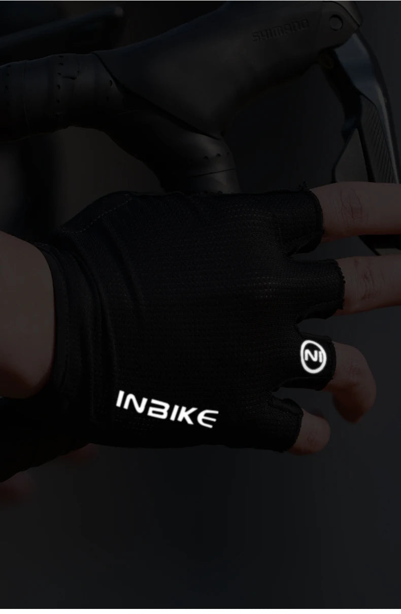INBIKE half-finger cycling gloves with shock absorption and breathable design