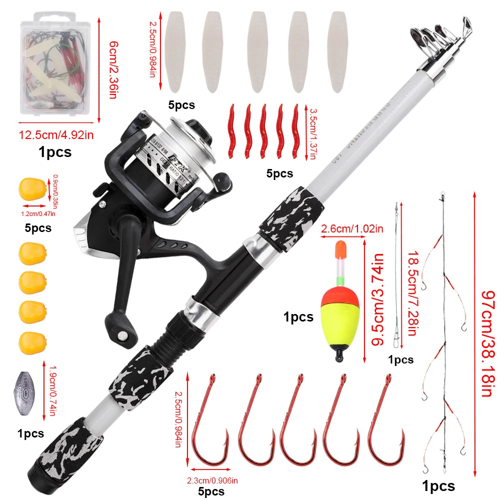 Telescopic Spinning Rod Combo Set