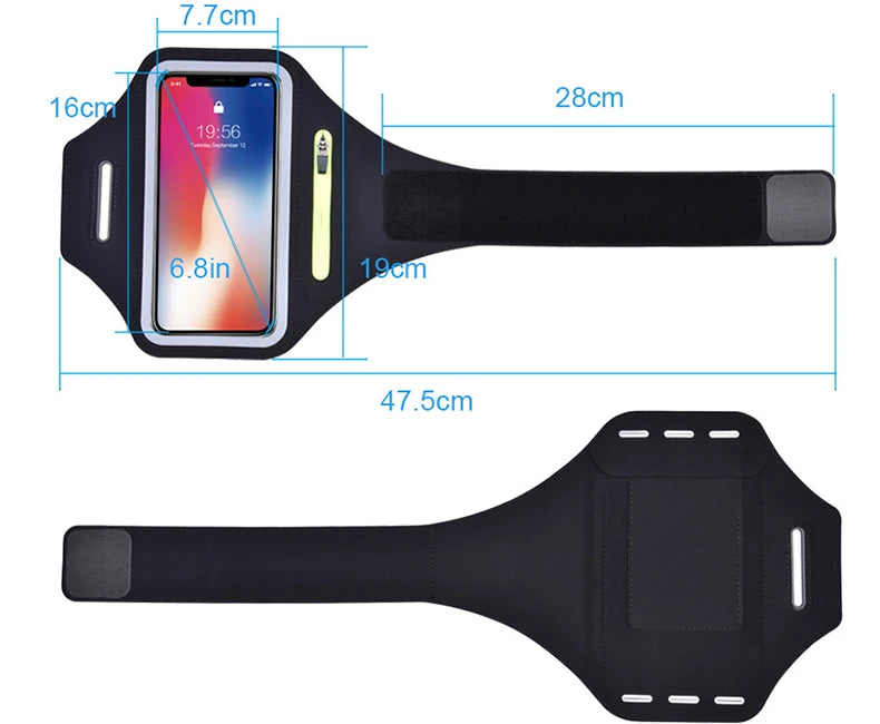 Running phone armband and wrist sleeve for sports and workouts