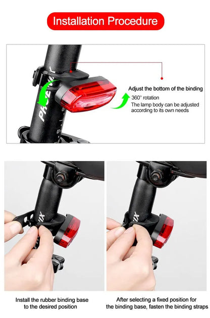 Bicycle Bike Rear Light USB Rechargeable